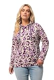 florales Batikmuster Ulla Popken Damen große Größen Übergrößen Plus Size Sweatshirt, Blüten, Stehkragen, Raglan-Langarm vanille 50+ 825518150-50+