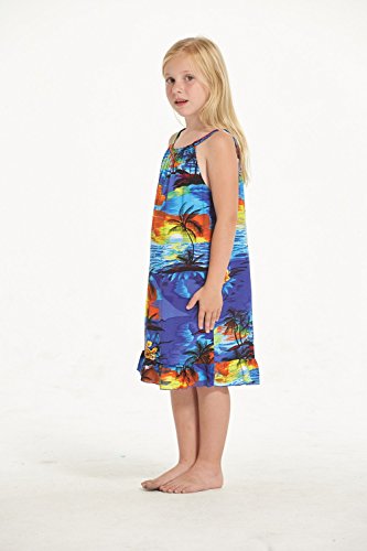 Image of Hawaii Hangover Family Matching Hawaiian Clothes, Sunset Blue | Family matching Hawaiian outfits, Sunset Blue, lightweight rayon, machine washable, tropical print, luaus, cruises