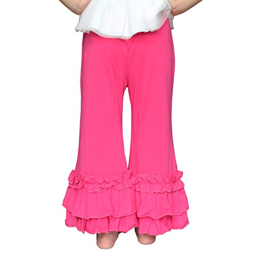 Wennikids Infant/Toddler Girls Stretchy Flare Pants w/Ruffles 1-6T Medium Hot Pink