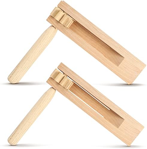 Gadpiparty 2 Pieces Wooden Spinning Ratchet Noise Maker Grogger Noise Ratchet Wooden Spinning RatchetTraditional Toy for Party Favor Sporting Events Parties and Celebrations