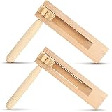 Gadpiparty 2 Pieces Wooden Spinning Ratchet Noise Maker Grogger Noise Ratchet Wooden Spinning Ratche