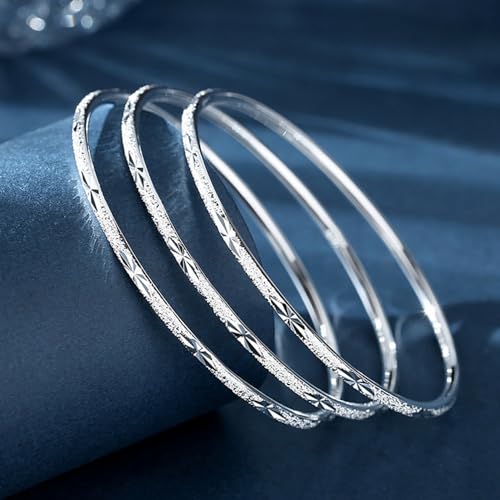 Abiotp Sterling Silver Bangle Bracelets for Women 925 silver Cuff Bracelet Adjustable Jewelry Fashion Simple Open Bangles Cuff Jewelry for Women Mom Wife Mothers Day Valentine Gift