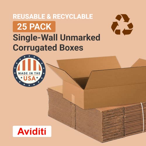 Aviditi Shipping Boxes Flat 20"L X 14"W X 4"H, 25-Pack | Corrugated Cardboard Box For Packing, Shipping And Storage 20144 #TOP2