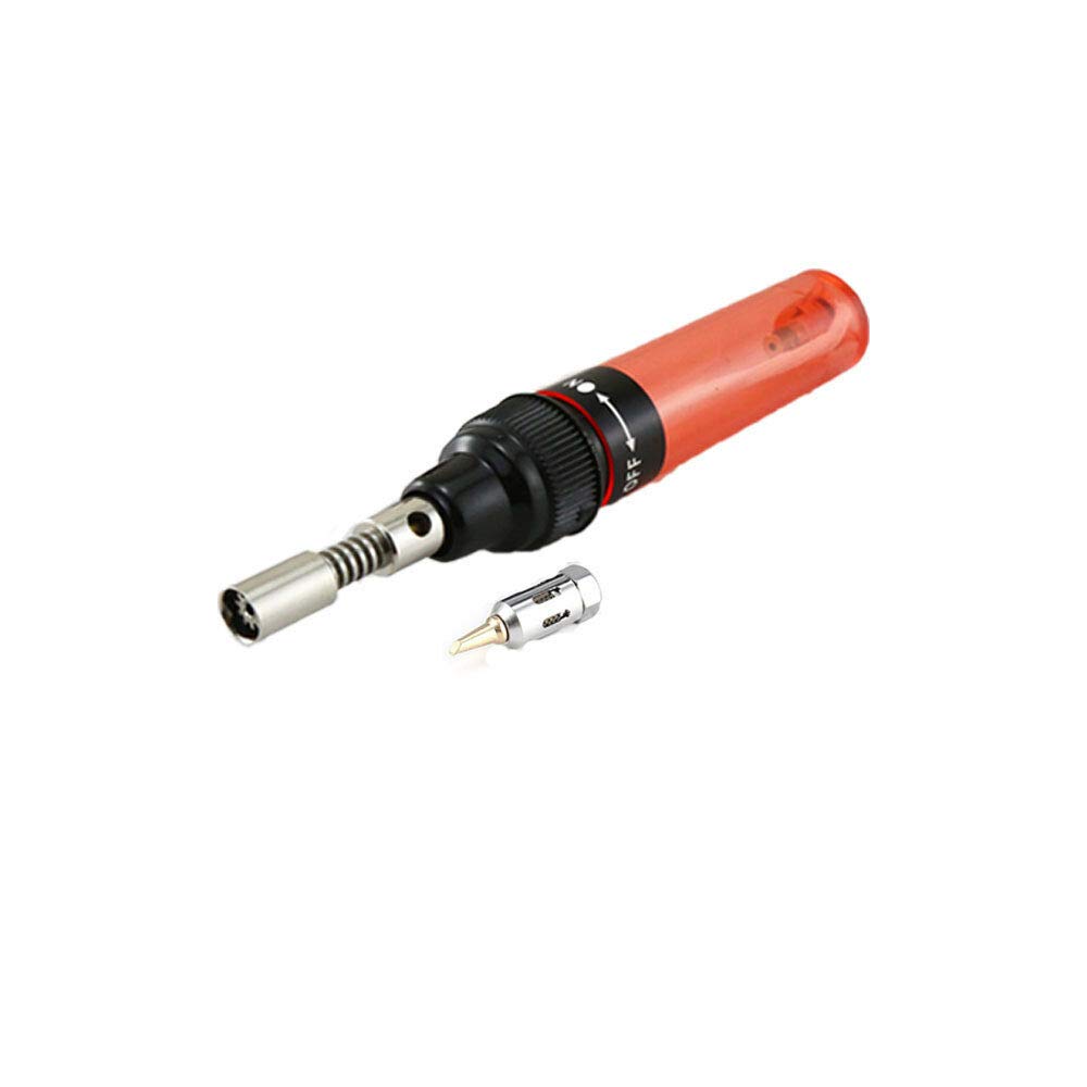 Supertool Red Cordless Iron Gun Portable Butane Cordless 8Ml 1300℃ Gas Blow Torch Soldering Solder Iron Gun Welding Pen Burner Welding Tools - Transparent