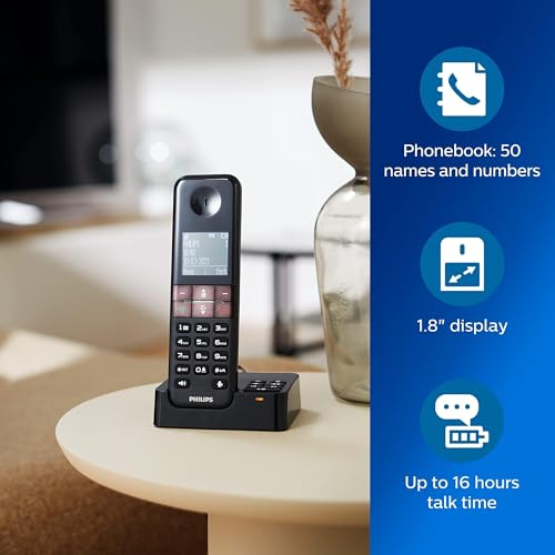 Téléphone sans fil PHILIPS D4752B Écran 46 cm 2 combinés Autonomie 16h - vue 5