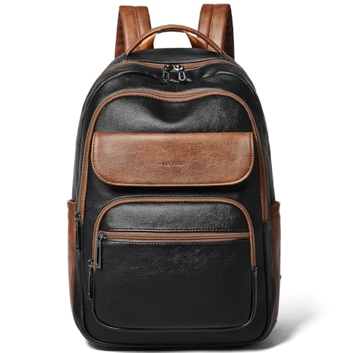 Image of Leresas Backpack Purse for Women Mens for Work Travel Back Pack Vegan Leather Business Teacher Book Bag Fashion Computer Daypack Back Pack Brown Black