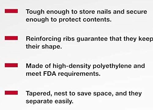 5 Gallon Plastic Buckets, Orange Color | 3 Pack | HDPE Plastic | Super Heavy Duty 90 Ml