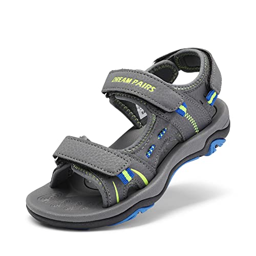 DREAM PAIRS Boys Girls Sandals Kids Athletic Summer Sports Water Shoes for Toddler/Little Kid/Big Kid 9 Toddler Dark/Grey/Neon/Green/Blue