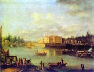 Peinture à l'huile Semion Shchedrin du Palais Kamennoostrov en reproduction 12x16 pouces