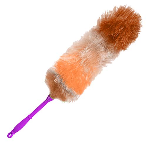 Image of Long Handle Plastic Duster Brush - Dust Feather Cleaner - Soft Multicolor Feather Duster