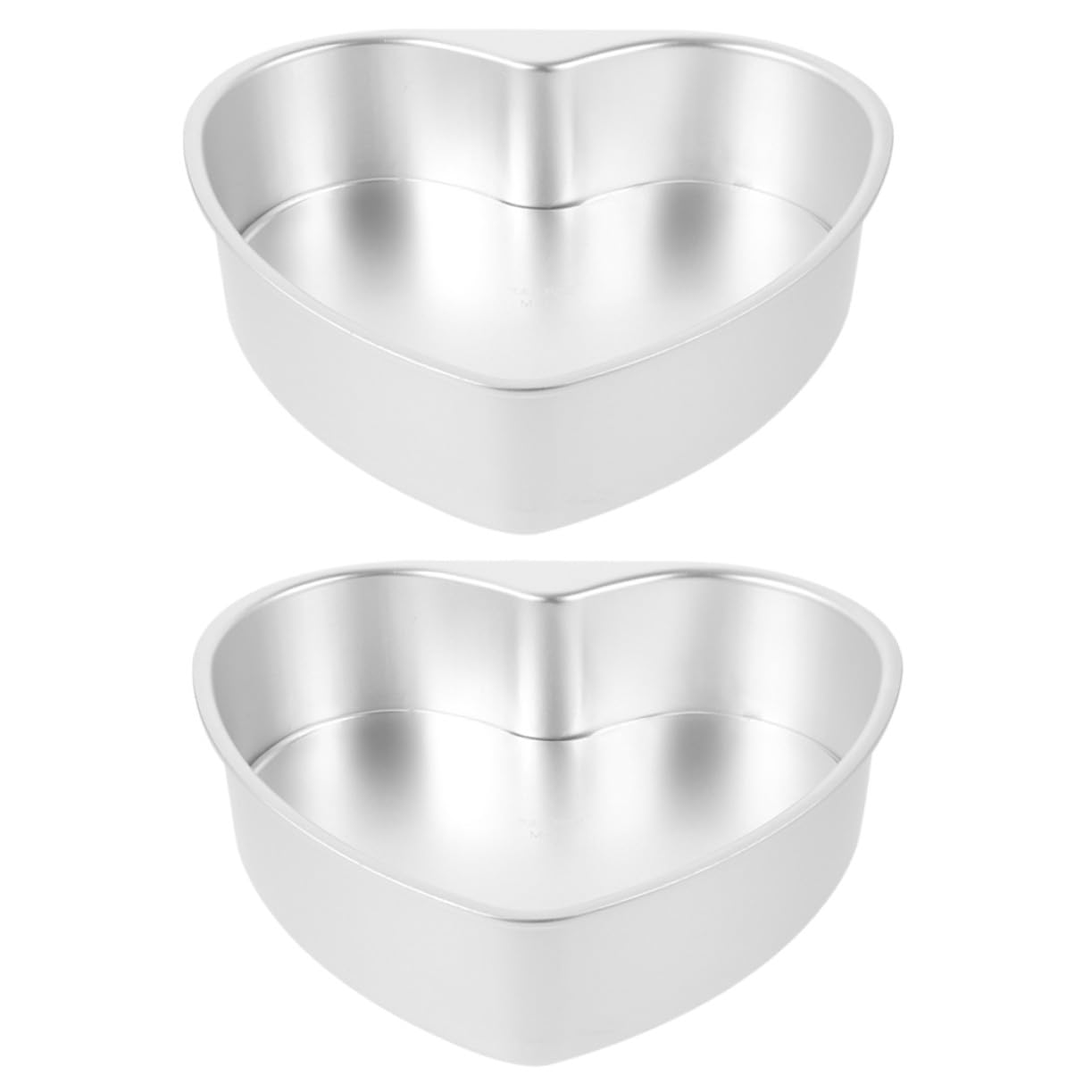 VALICLUD Molde para Pastel en Forma de Corazón 7 Pulgadas Aluminio con Base Extraíble Diseño Multiusos para Hornear Mini Tartas Cumpleaños Bodas Set de 2 Piezas