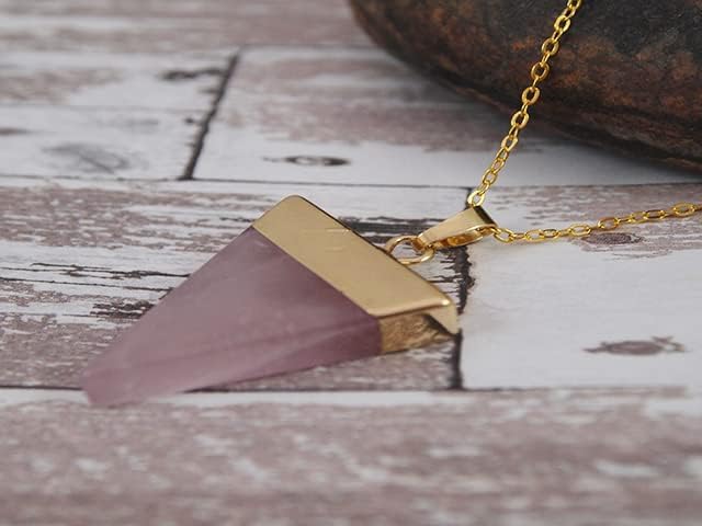 Rose Quartz Necklace with 14k Gold - Natural Pink Crystal Pendant Necklaces - Real Stone - Echos Healing Stones Handmade Jewelry - Stone of Love and Beauty - Gifts for Women - Gift for Anniversary - Valentine's Day - Birthday - Image 6