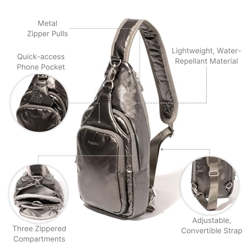 Image of Baggallini Women's Central Park Sling 12 inchx7 inch Crossbody Bag W /Convertible Adjustable Shoulder Strap