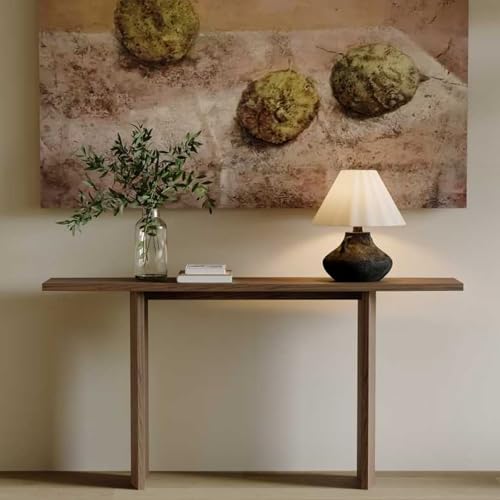 Mesa de entrada rústica para sala de estar解决狭窄玄关收纳的80cm棕色长条桌 5