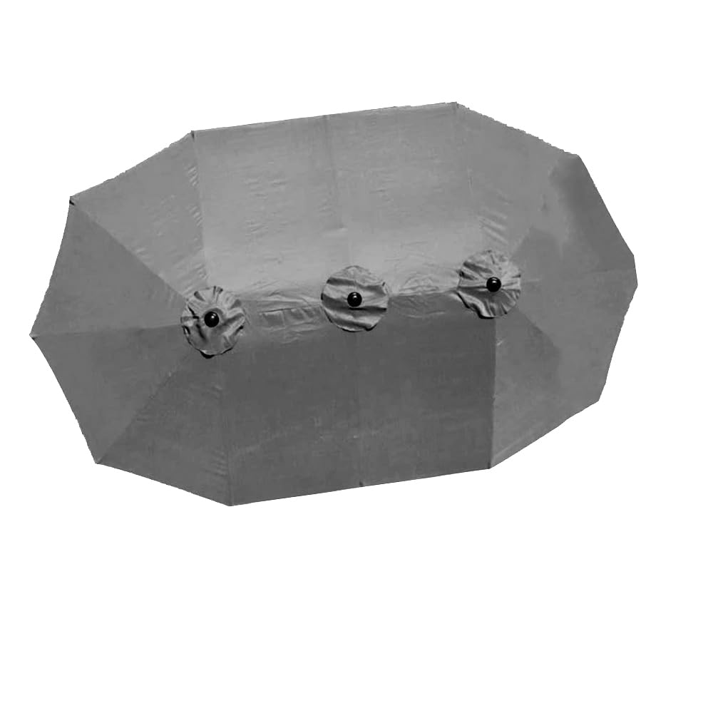 SHGUOMSC Double Sided Umbrella Replacement Canopy Cover 12 Ribs Beach Umbrella Top Replacement Fabric 15' Triple Parasol Replacement Cloth Anti-UV Canvas(Grey)