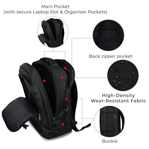 Image of DEIN KLEIDER Apex Weekender Traveller 40 Litres Anti Theft 15.6 Inch Smart Tech Laptop Backpack with 100% Waterproof fabric USB Charging Port and Anti Theft Pocket for Men Women Boys Girls