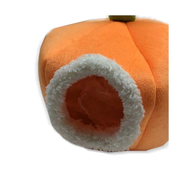 Popetpop guinea pig bed pumpkin - rat hamster bedding winter warm fleece small pet squirrel hedgehog sack chinchilla hut nest hamster cage accessories - image 4
