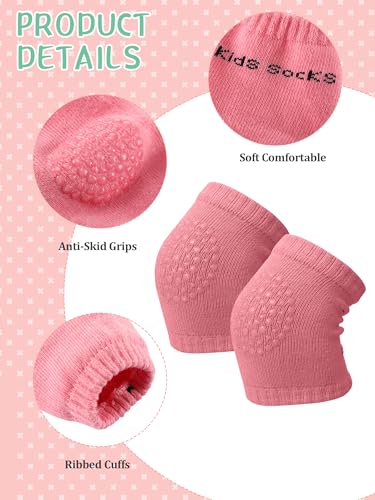 10 Pairs Baby Crawling Anti Slip Knee Pads and Anti Slip Baby Socks Set Unisex Toddler Knee Protectors Non Slip Ankle Socks3