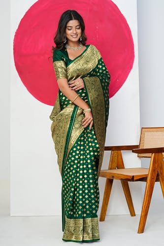 Image of Subham Saree for Woman Silk Cotton Kanjivaram | Soft Easy to Drape Daily Wear Sari with Blouse Fabric