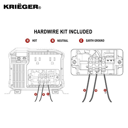 Krieger 3000 Watts Power Inverter 12V to 110V, Modified Sine Wave Car Inverter, Dual 110 Volt AC Outlets, Hardwire Kit, DC to AC Converter with Installation Kit - MET Approved to UL and CSA Standards