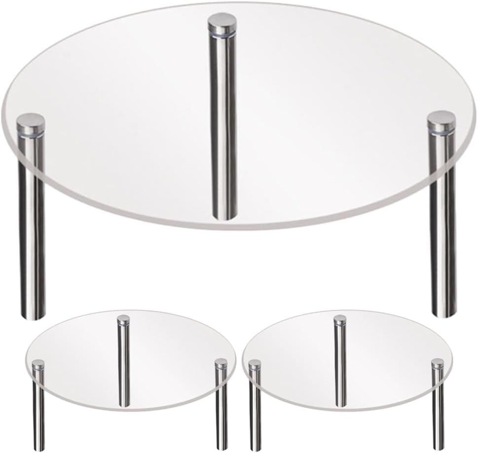 Transparent Acrylic Cake Stand 3-Piece Cupcake Display Rack for Weddings Birthdays and Parties Dessert Holder with Smooth Edges and Stable Structure