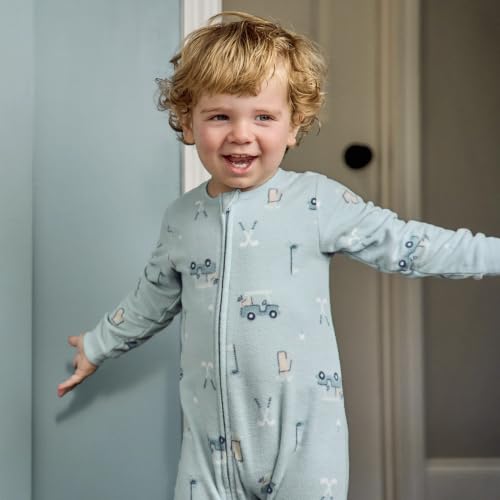 Image of Gerber Baby Boys 2-Pack Flame Resistant Fleece Footed Pajamas