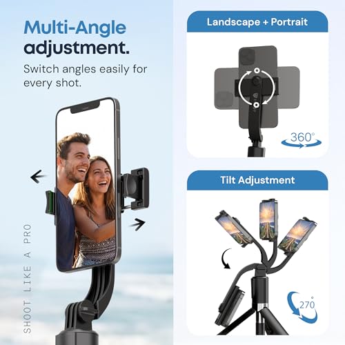 Image of Tygot T9 Selfie Stick Tripod, 67 Inch (170CM) Reinforced Tripod for Mobile Phone, Multi-Functional Bluetooth Long Selfie Stick for Travel,Vlogging,Compatible with iPhone and All Smartphones