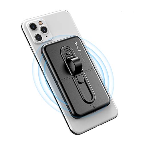 iWALK Wireless Power Bank 5000mAh, Mini Portable Charger by Sticking to Phone, Compatible with iPhone 11/11 Pro/SE 2 / X/XS/XS MAX/XR / 8 and Samsung S9/S9+/S10/S10+ and more?black