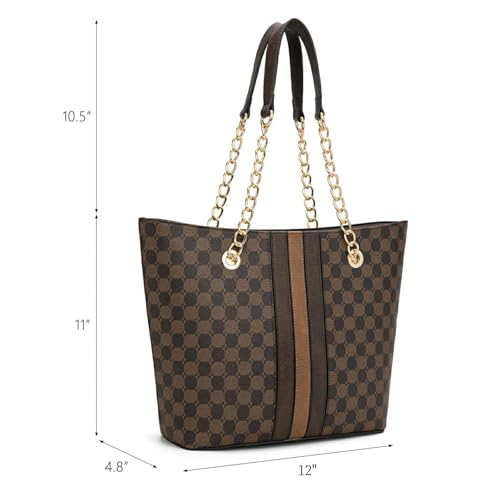 Image of Handbags for Women Chain Shoulder Vegan Leather Tote Bag Top Handle Handbag