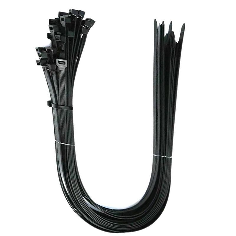 Senshuomy Premium Heavy Duty Cable Ties 50 Pack 450mm × 4.8mm (17.72 Inch/45cm) Self-Locking Nylon Zip Ties UV-Resistant for Home Workshop Garden & Wire Organizing(Black)