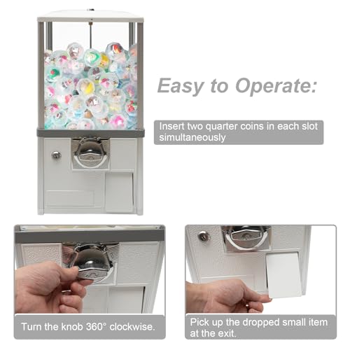 Gumball Machine for Kids, Commercial Vending Machine 25-Cent Capsule Vending Machine, 21