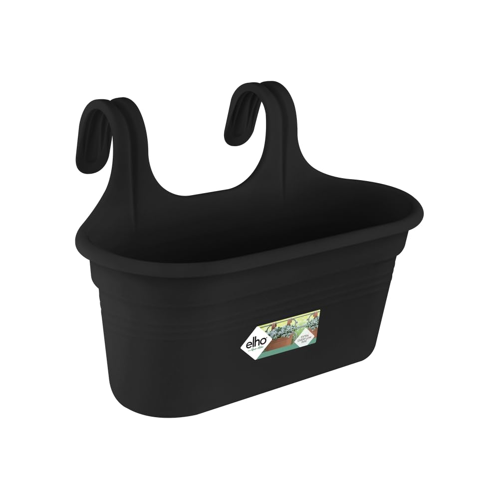 elho Green Basics Easy Hanger L 35 - for Indoor & Outdoor - 100% Recycled Plastic - Ø 36.0 x H 26.0 cm - Black/Living Black