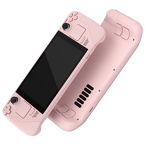 Image of eXtremeRate DIY Full Set Shell with Buttons for Steam Deck LCD, Custom Faceplate Back Plate Replacement Shell for Steam Deck LCD - Cherry Blossoms Pink [Console NOT Included]