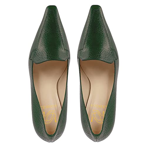 Image of LEHOOR Women Vintage Chunky Block Heel Pumps Shoes Square Pointed Toe Slip On Formal Office Work Business Loafers Shoes Suede Snakeskin Cone Heel Oxford Shoe Ladies Professional Chic Fall 4-11 M US
