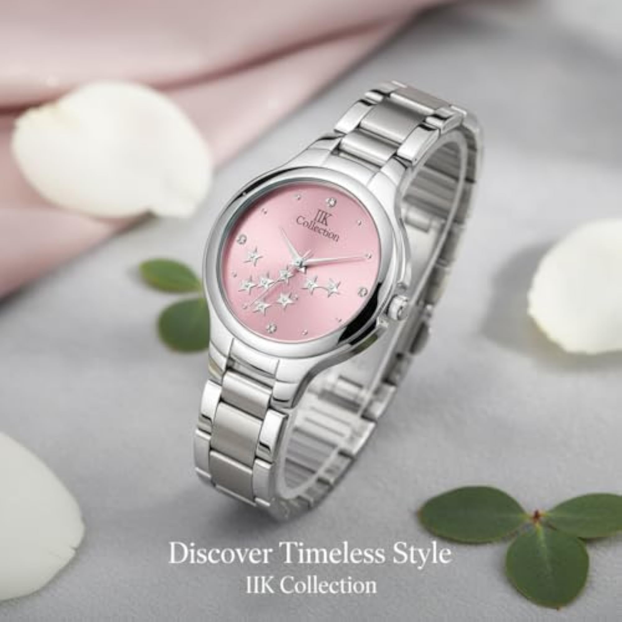 Women's Round Studded Dial Analog Quartz Watch