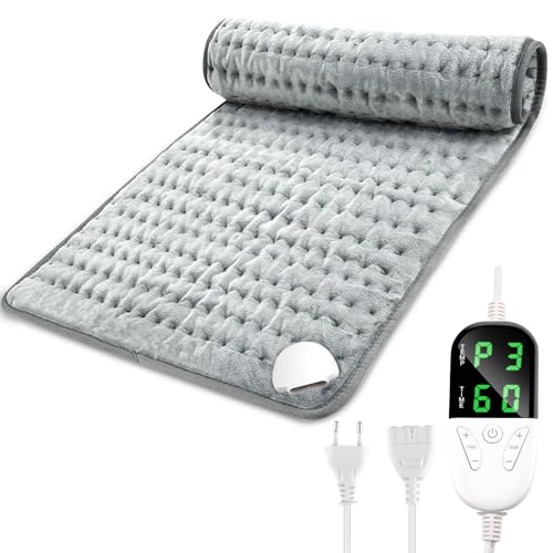 Elektrischer Wärmepouch (40x30 Cm) – USB-Heizkissen Mit 3 Heizstufen, Automatischer Abschaltung, Weichem Plüsch – Für Schmerzlinderung & Wärme, Grau