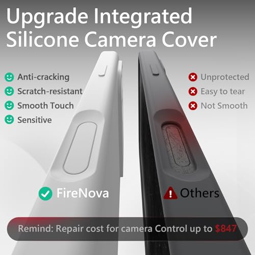 Image of FireNova Magnetic for iPhone 17 Pro Case, Compatible with MagSafe, [Integrated Silicone Camera Control Button] [Camera Protection] Anti-Scratch Microfiber Lining Phone Case, 6.3 inch, White