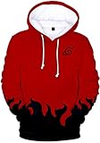 PANOZON Niño Sudaderas Naruto Anime Chaqueta Deportiva con Capucha Cartoon Dibujos Animados (L, Rojo 097)