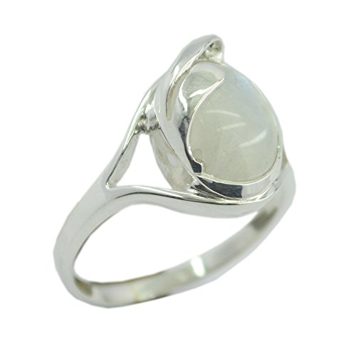 Bague de mariage en argent sterling véritable avec pierre de lune naturelle femme