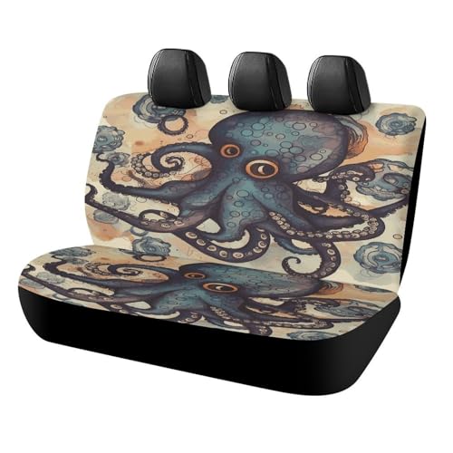 Funda de asiento de coche retro de pulpo para furgoneta y SUV
