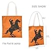 Amooorous Cowboy Horse Orange Tote Bags Canvas with handles Womens Tote Bag Cloth Grocery Bags With Handles for Travel Bolsa de lona #4
