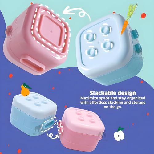 Image of Cots and Cuddles Transparent Stackable Portable BPA Free Food Grade Material Food Snack Container for Infant Baby Toddler Kids 120ml (4pc)