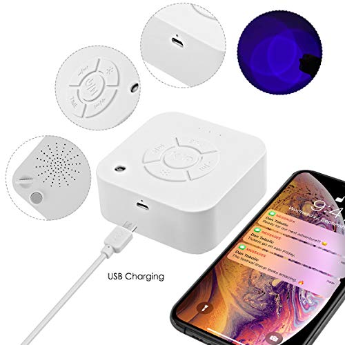 White Noise Sound Machine for Sleeping,Leyeet 9 Non-looping Soothing Sounds Sleeping Therapy 3-gear Timer Setting Sound Spa Relaxation Machine for Baby/Kids/Adults/Home/Office Privacy