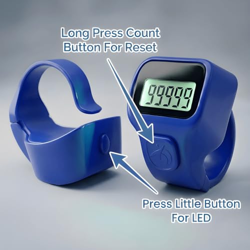 Image of Digital Finger Ring Counter, LCD Display, LED Back Light in Display, up to 99999 (Pack of 1- Any Random Colour Will Be Sent As Per Availability) (Blue)