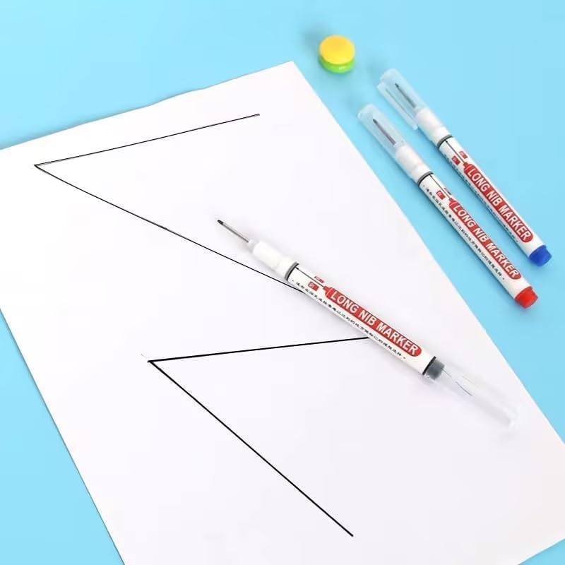 5Pcs Markers, Permanent Markers, Long Head Deep Hole Marker Pens, Extra Fine Tip, Waterproof Smear Proof ink for Aluminum Barrel, Quick Drying, Marking on Plastic, Stone, Metal, Glass thumbnail