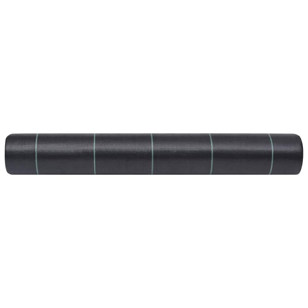 Fieltro para malezas negro 2 x 150 m de polipropileno 60 g m² para jardín con rayas verdes, geotextil para arriates, césped, terraza, bancal y drenaje en el jardín