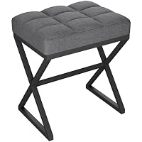 YMYNY Table de Maquillage Carré, Repose-Pieds, Tabouret de Siège en Lin, Ottoman de Salon en Forme de X, Petit