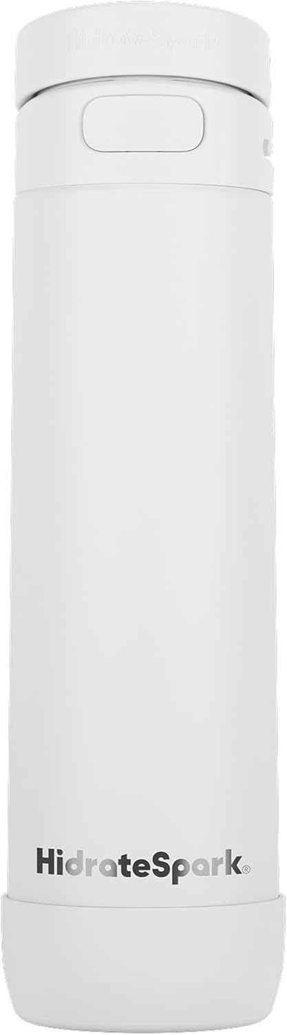 HidrateSpark PRO 2 21 oz Smart Ready Water Bottle with Silicone Boot – Chug White