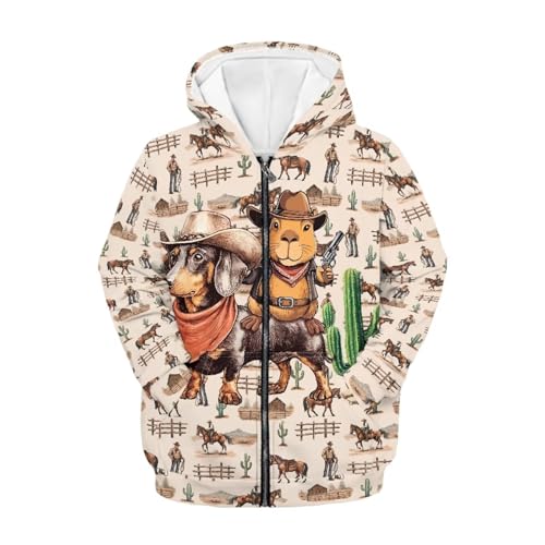 Boys Zip Up Hoodies Western Long Sleeve Hooded Sweatshirts 6-16 Horse Aesthetic Zip Up Sweatshirts