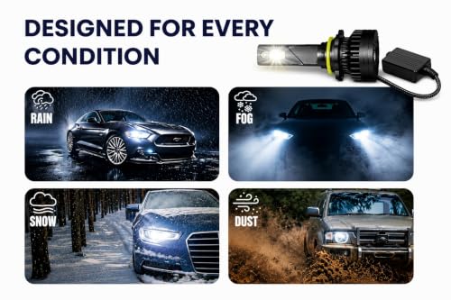 Image of LED Headlight Bulbs, 40000 Lumens, 6500K White, 400W, 9005 Size, Universal Fit, 2 Pack